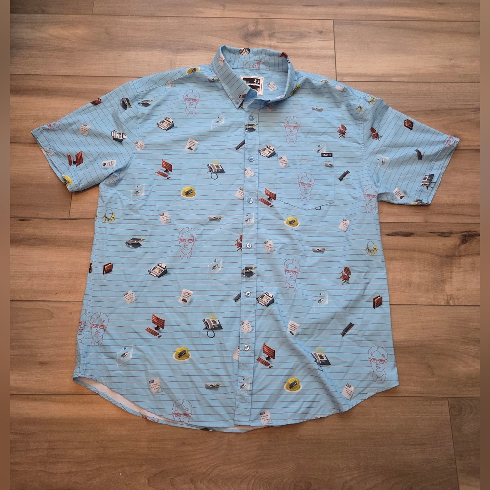RSVLTS Light Blue Graphic Button Down Shirt